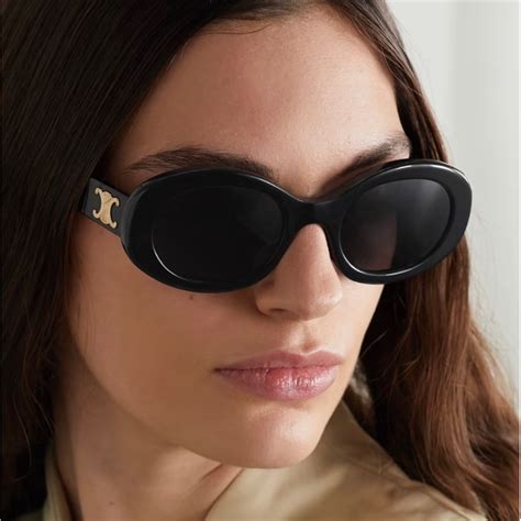 celine eyewear triomphe|celine triomphe 52mm oval sunglasses.